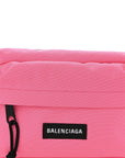 Recycled Sport Nylon Chain Logo Medium Raver Bag Fluo Pink Black