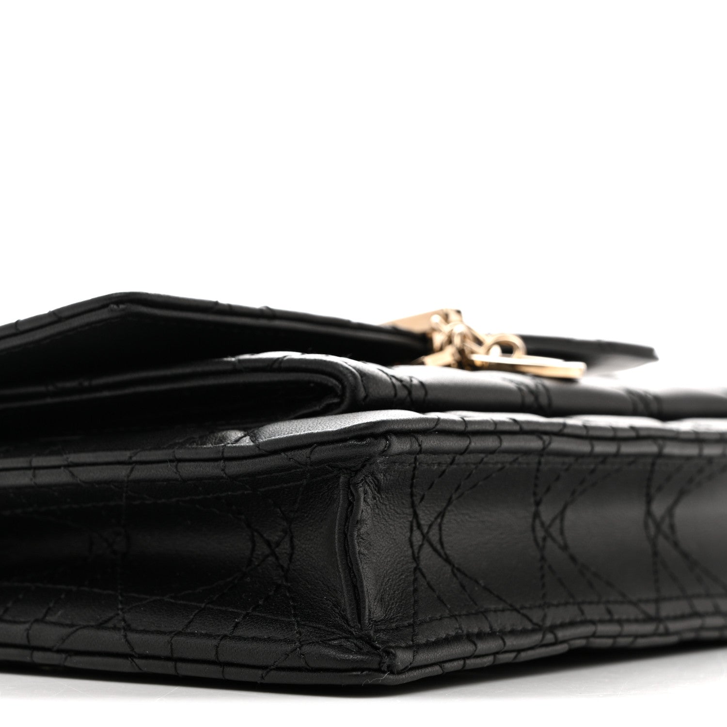 Lambskin Cannage Chain My D1OR Daily Chain Pouch Black