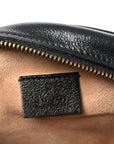 Azalea Calfskin Matelasse Heart Mini GG Marmont Round Shoulder Bag Black