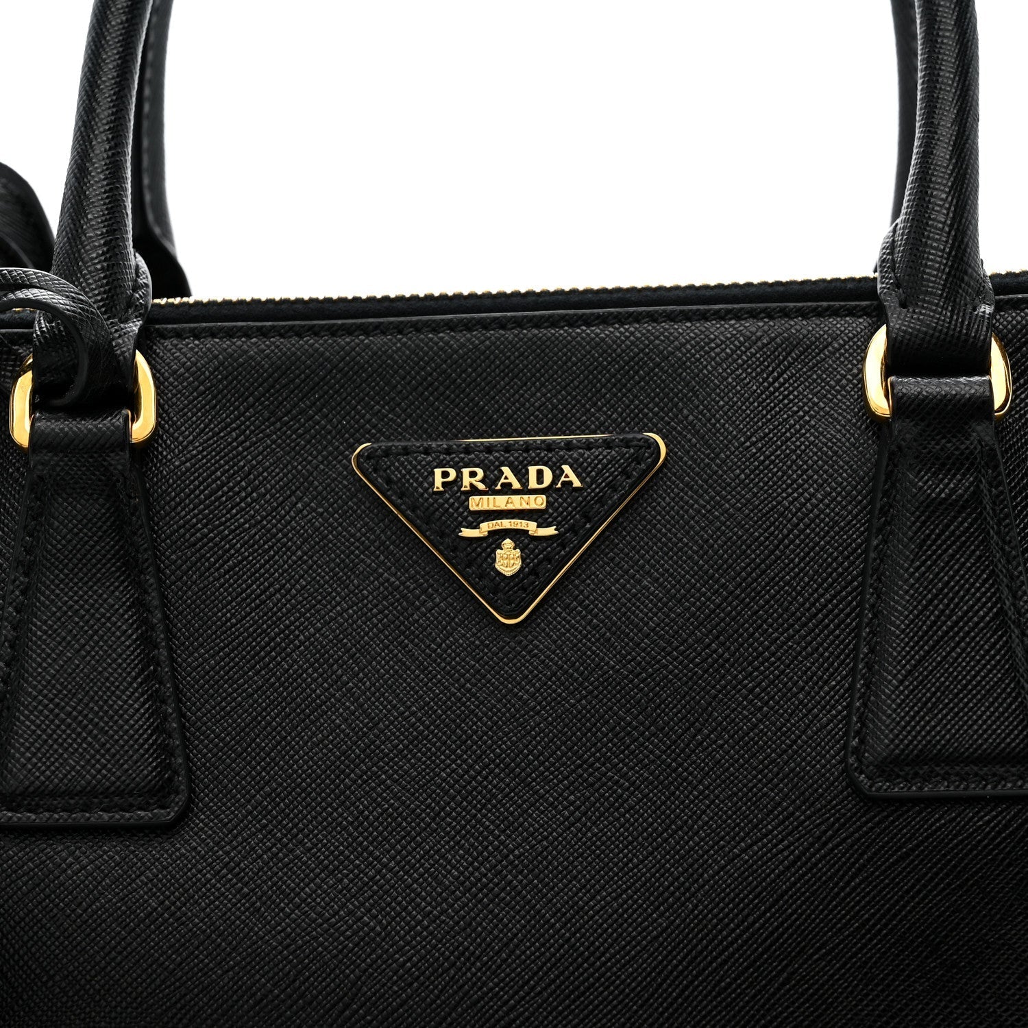 Saffiano Small Galleria Double Zip Tote Black