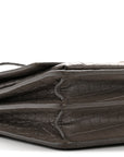 Calfskin Crocodile Embossed Medium Monogram Sunset Fog