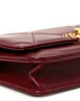 Lambskin Quilted CHNL 19 Wallet On Chain WOC Burgundy