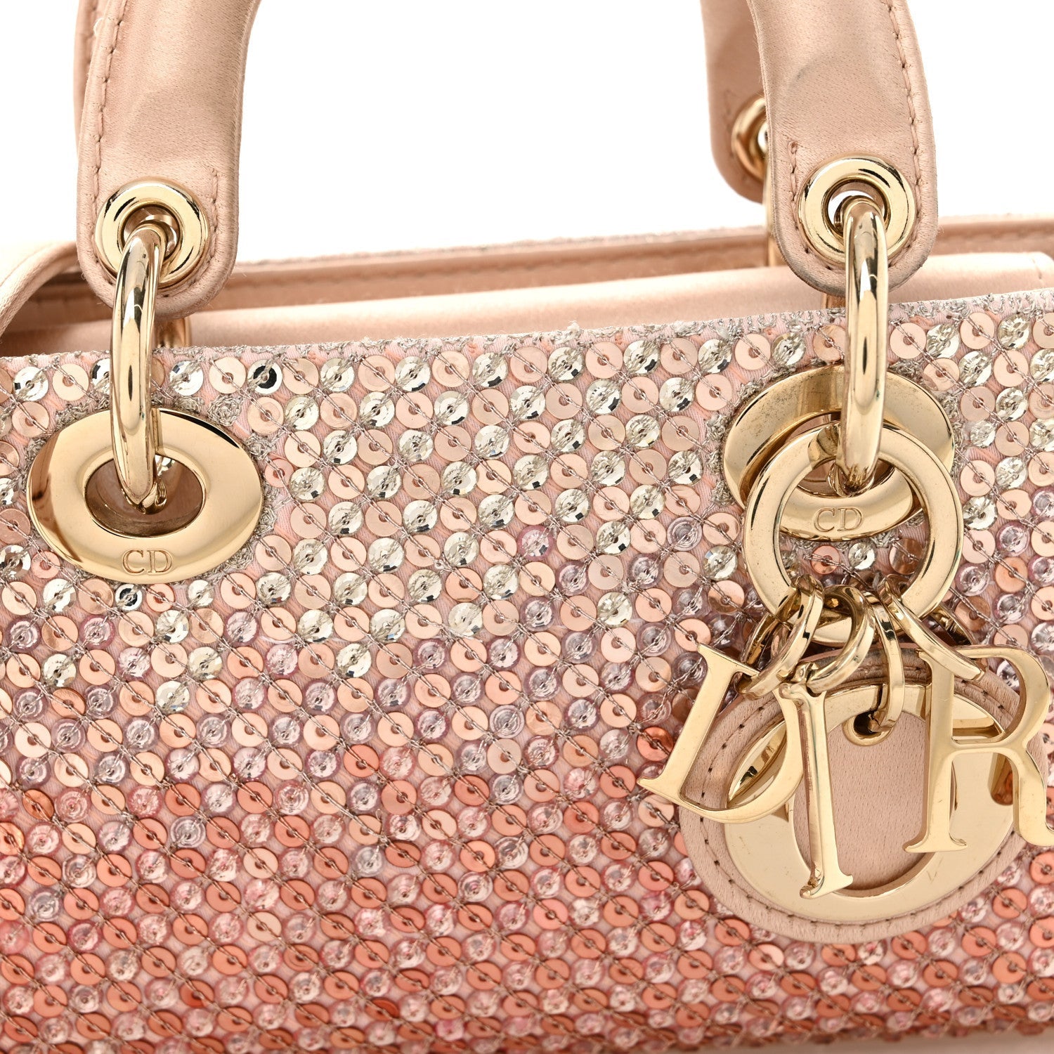 Satin Crystal Sequins Embroidered Micro Lady D-Joy Pink