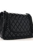 Lambskin Quilted Jumbo Double Flap So Black