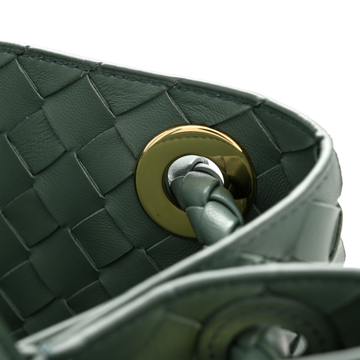 Nappa Intrecciato Medium Andiamo Shoulder Bag Aloe