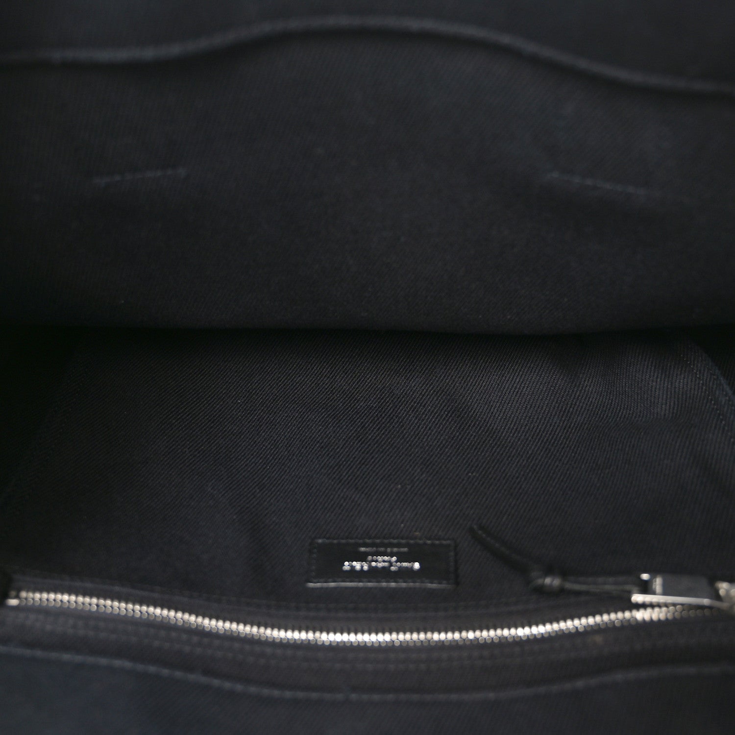 Linen Calfskin Rive Gauche North South Tote Black