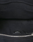 Linen Calfskin Rive Gauche North South Tote Black