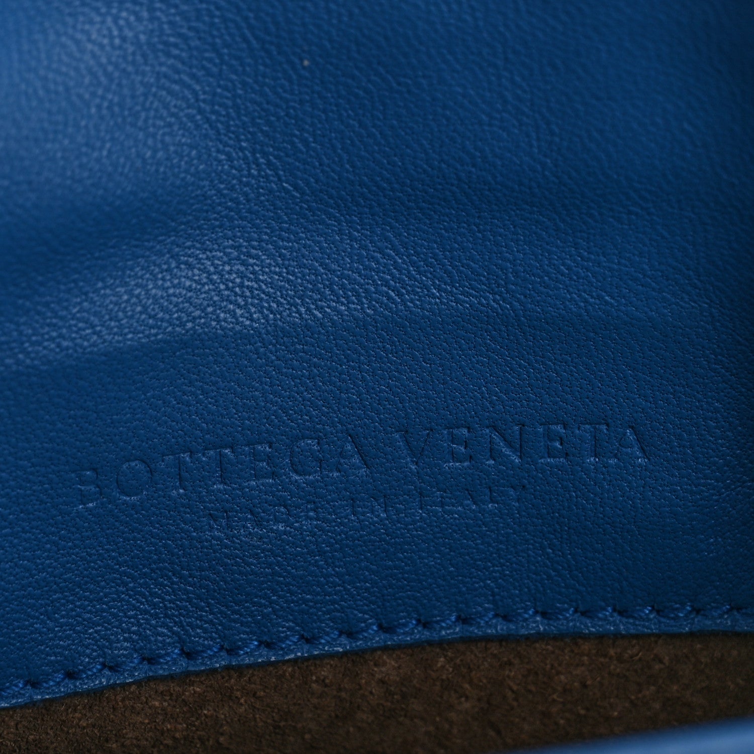 Nappa Intrecciato Small Chain Crossbody Blue