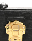 Calfskin Iguana Embossed Mini Lucia Satchel Black