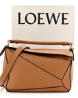 Grained Calfskin Small Puzzle Bag Tan