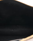 Coated Canvas Medium La Greca Signature Pouch Black Caramel