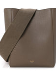 Soft Grained Calfskin Small Sangle Bucket Bag Taupe