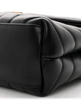 Calfskin Y Quilted Monogram Small Loulou Chain Satchel Black