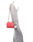 Caviar Quilted Small Business Affinity Flap Dark Pink