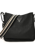Vitello Daino Soft Hobo Messenger Bag Black