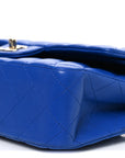 Lambskin Quilted Medium Double Flap Blue