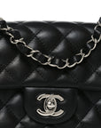 Lambskin Quilted Mini Rectangular Flap Black