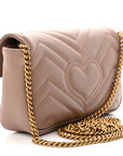 Calfskin Matelasse Super Mini GG Marmont Shoulder Bag Porcelain Rose