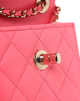 Lambskin Quilted Mini Trendy CC Chain Wallet Pink