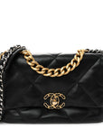Lambskin Quilted Medium CHNL 19 Flap Black