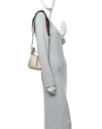 GG Supreme Monogram Textured Dollar Calfskin Mini Jackie 1961 Hobo Beige Mystic White Oatmeal