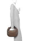 Nappa Intrecciato Teen Jodie Hobo Taupe Grey