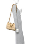 Lambskin Maxi Intreccio Padded Chain Cassette Crossbody Bag Porridge