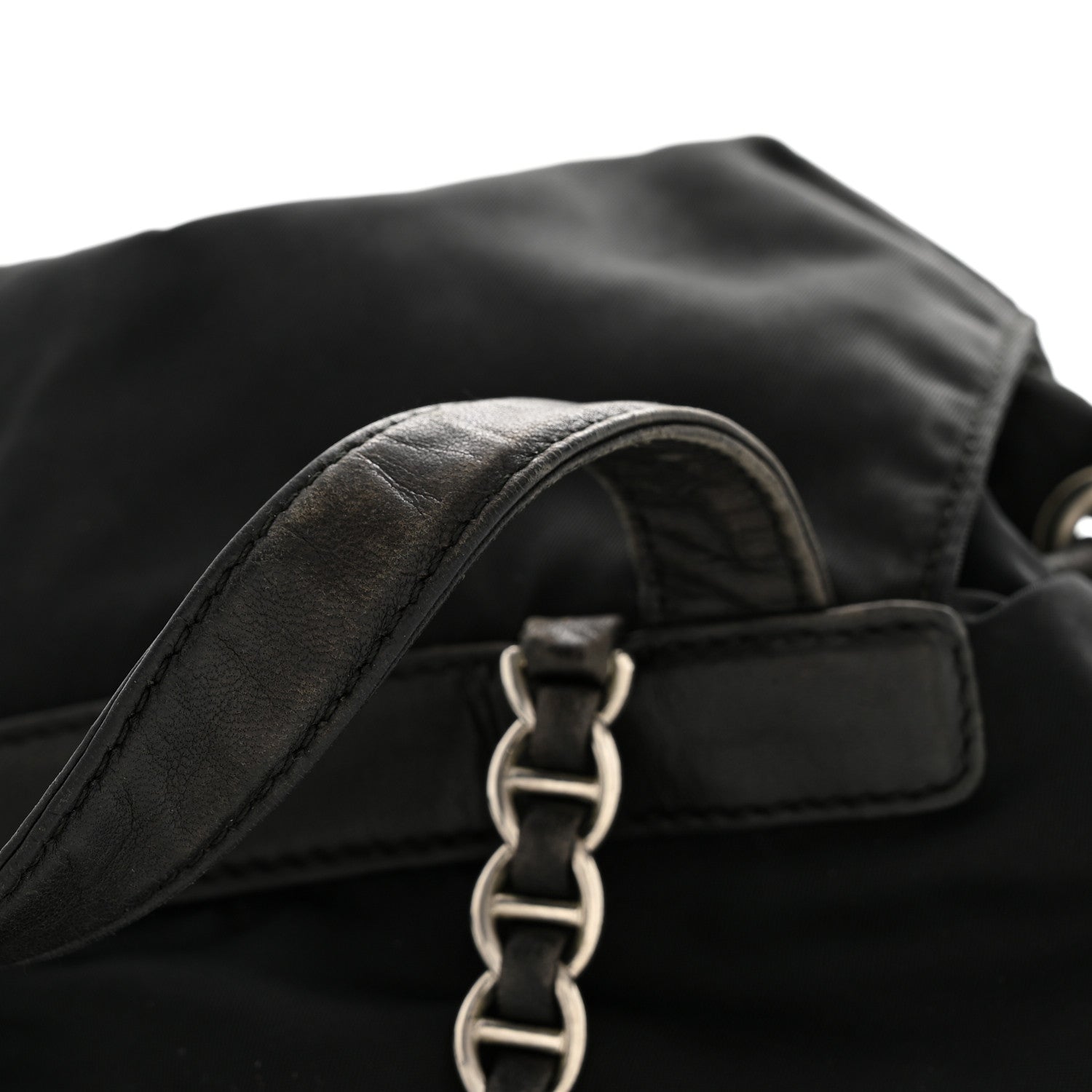 Tessuto Nylon Vela Chain Backpack Black