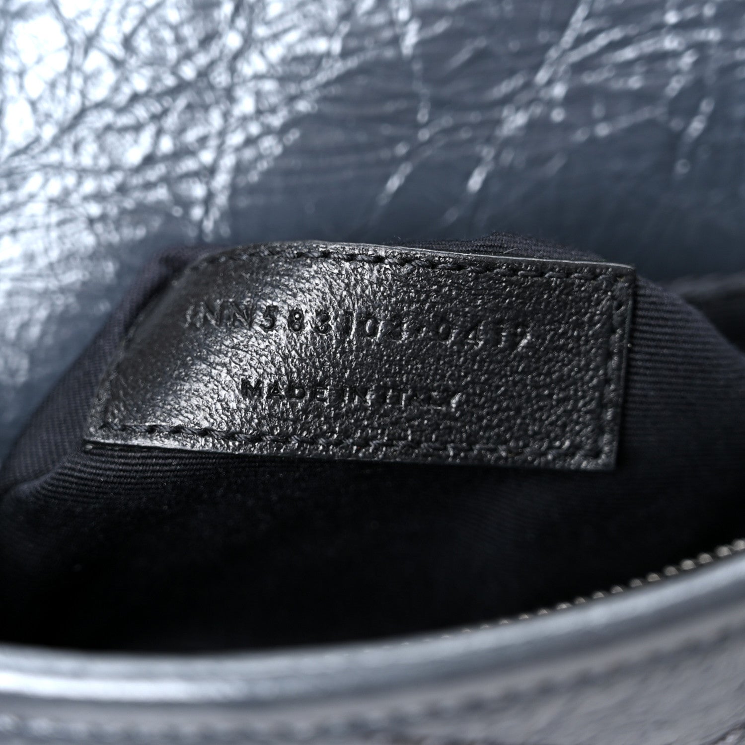 Crinkled Calfskin Matelasse Monogram Niki Chain Wallet Dark Smog