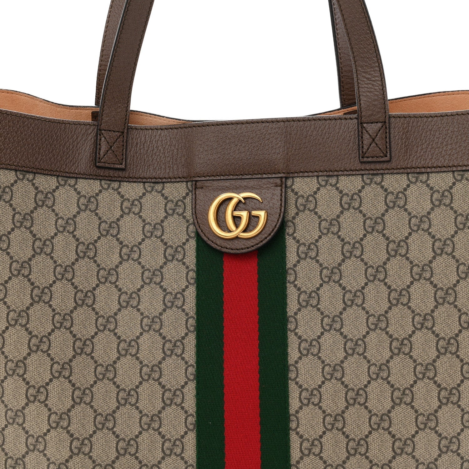 Gg Supreme Monogram Web Ophidia Tote Brown