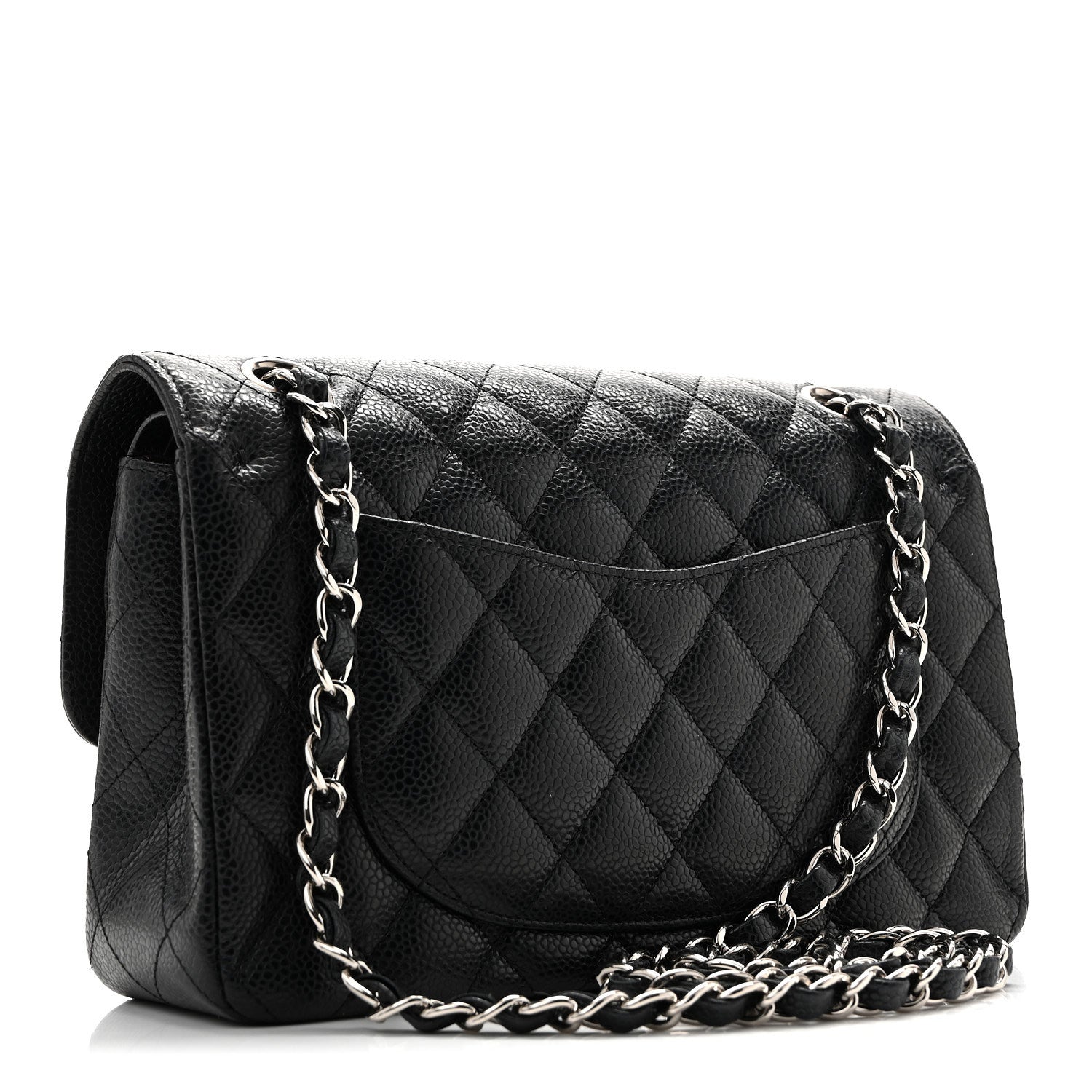 Caviar Quilted Small Double Flap Black