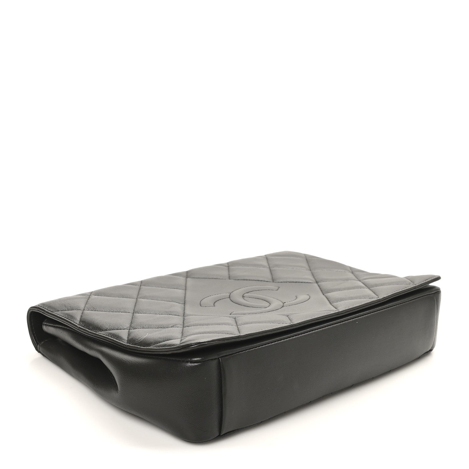 Lambskin Quilted Large Diamond CC Flap Black
