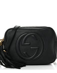 Pebbled Calfskin Small Soho Disco Bag Black