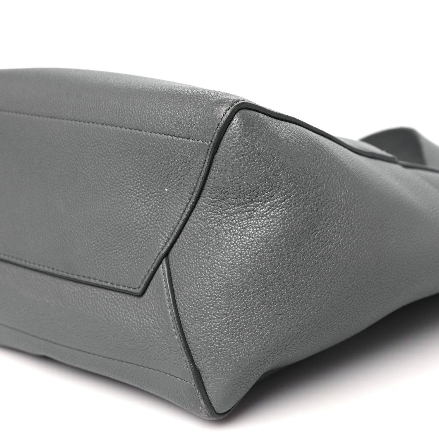 Soft Grained Calfskin Sangle Bucket Bag Grey