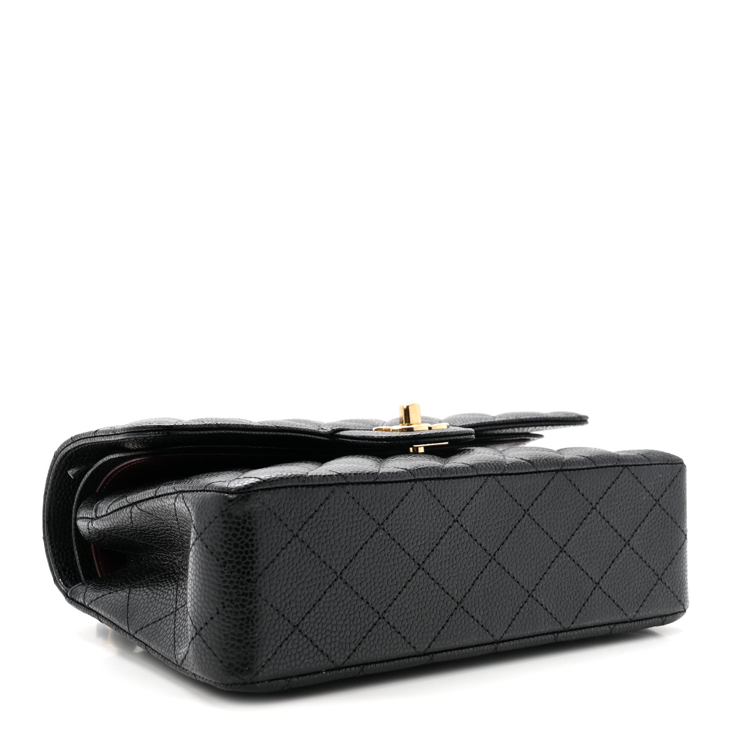 Caviar Quilted Small Double Flap Black