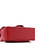 Caviar Quilted Mini Rectangular Flap Dark Red