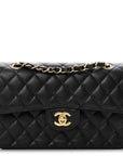 Caviar Quilted Small Double Flap Black