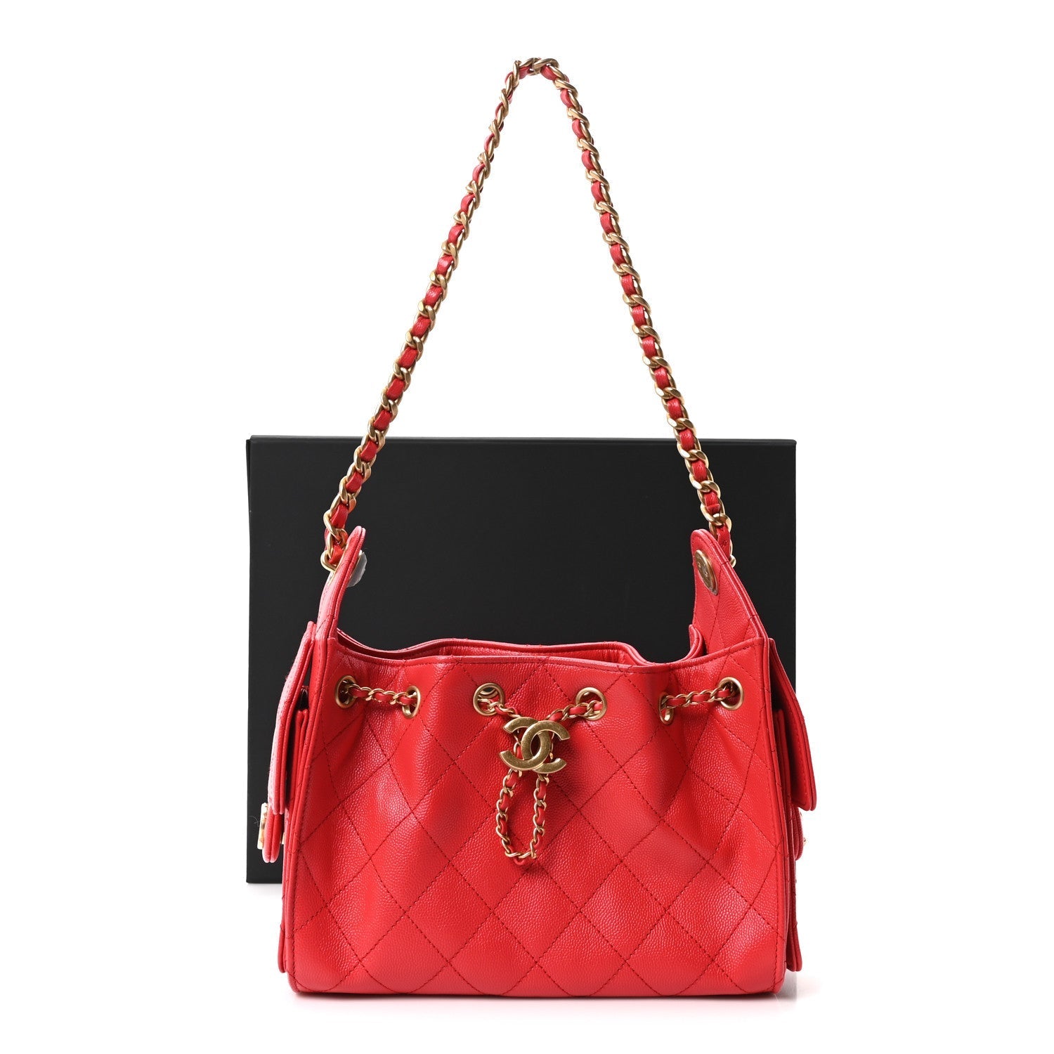 Caviar Quilted Mini CHNL 25 Handbag Red
