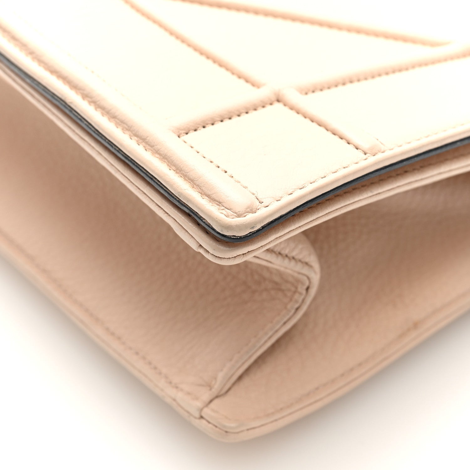 Grained Calfskin Medium D1ORama Flap Bag Nude