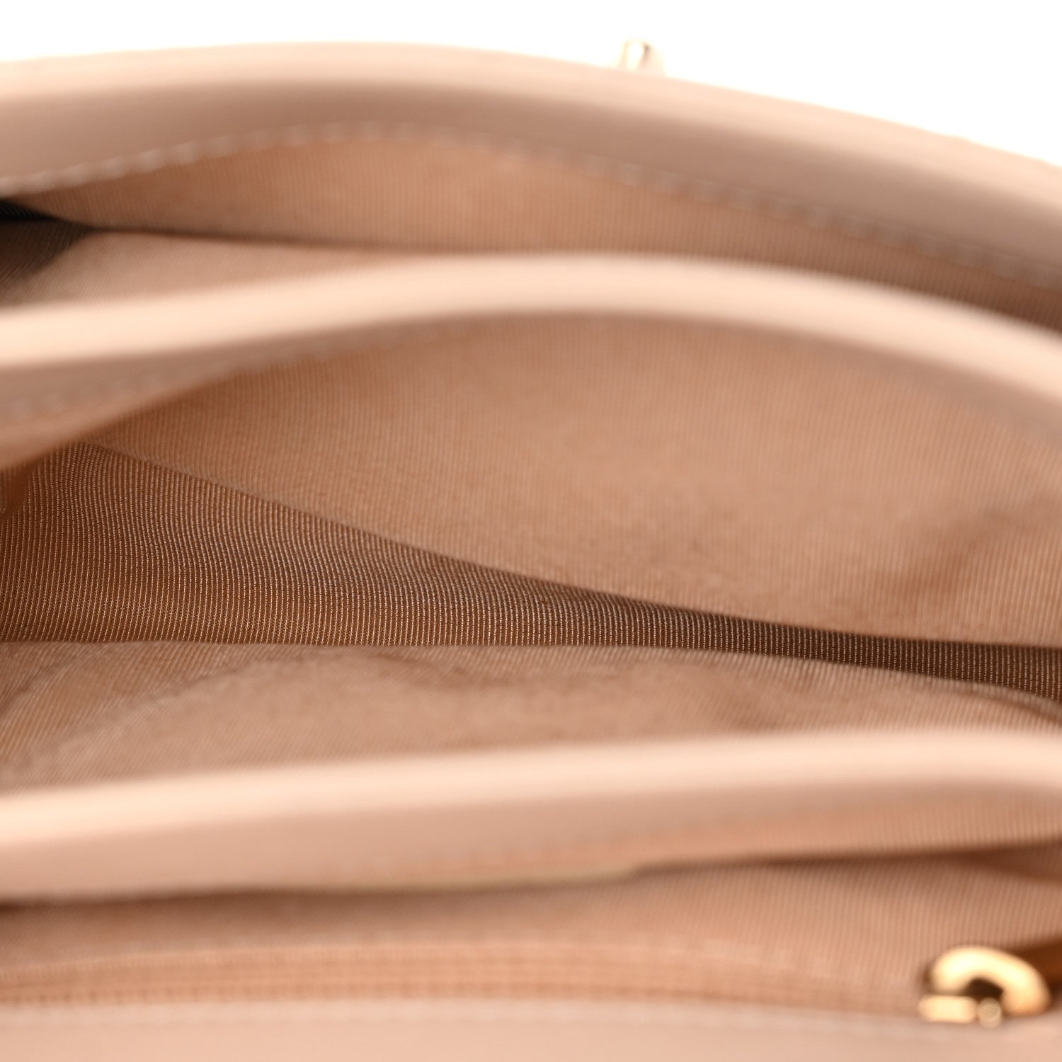 Lambskin Quilted Small Trendy Spirit Top Handle Bag Beige