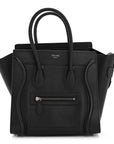Drummed Calfskin Micro Luggage Black