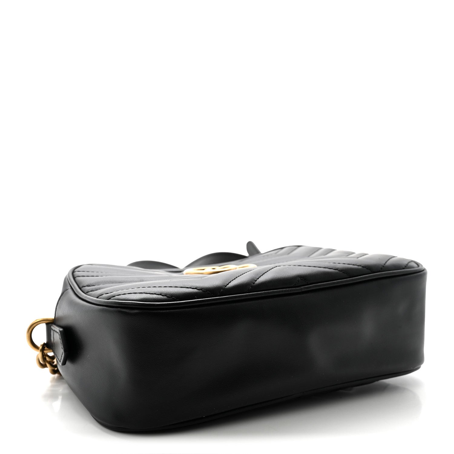 Calfskin Matelasse Small GG Marmont Chain Shoulder Bag Black