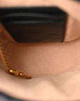 Vintage Effect Calfskin Matelasse Diagonal Mini Torchon GG Marmont 2.0 Bucket Bag Black Romantic Cherry