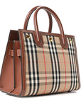 Calfskin Vintage Check Mini Two Handle Title Bag Archive Beige