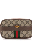 GG Supreme Monogram Ophidia Belted iPhone Case 95 38 Dark Brown