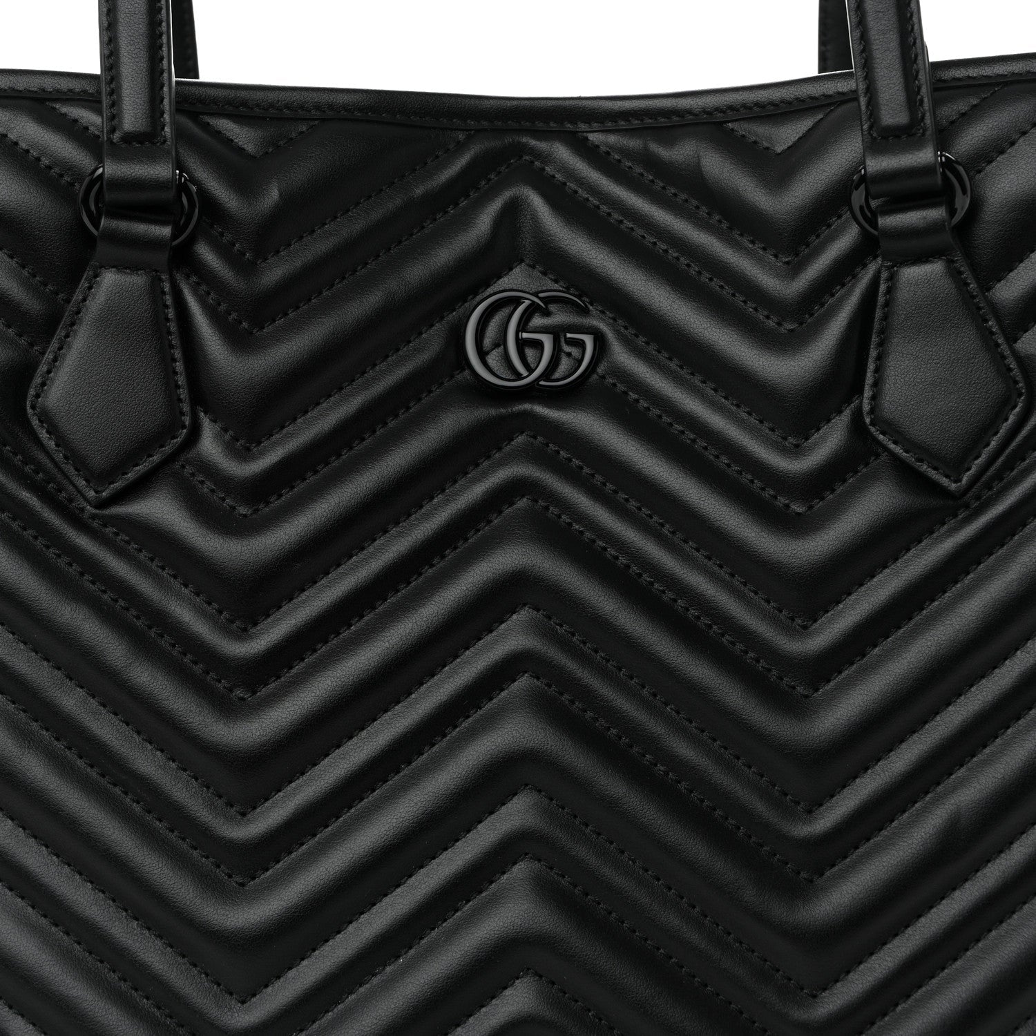 Calfskin Matelasse Monochrome Large GG Marmont Tote Bag Black