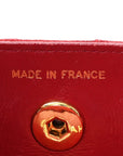 Suede Quilted Mini Square Flap Red