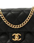Caviar Quilted Mini Sweetheart Rectangular Flap Black