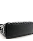 Calfskin Y Quilted Monogram Medium Loulou Chain Satchel Black