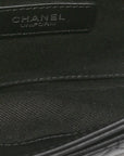 Calfskin Quilted CC Uniform Flap Belt Bag Black
